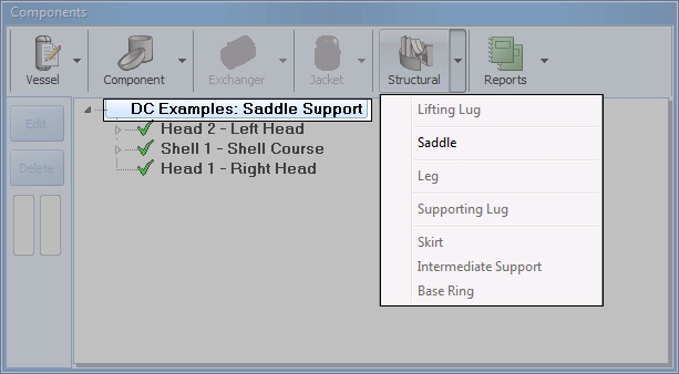 a screenshot of the right-click menu displaying which structural components may be added to the specified vessel
